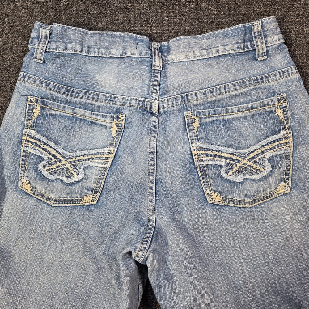 Route 66 Denim Shorts Men 34 Light Wash Baggy Y2K Skater Retro Casual Streetwear